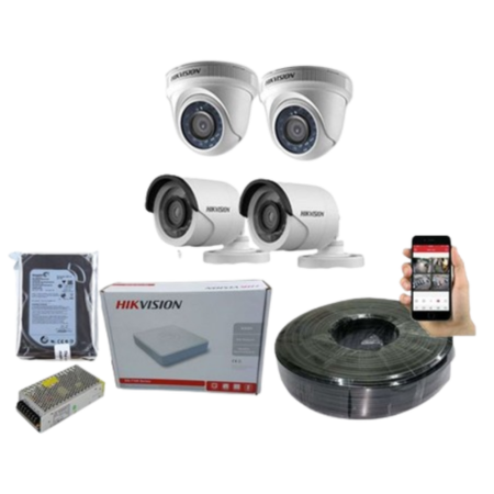 Hikvision 4 Channel Full Kit 2MP CCTV System