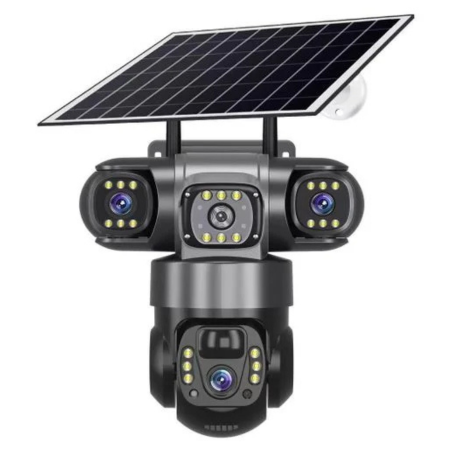 4G Triple Lens Solar CCTV Camera