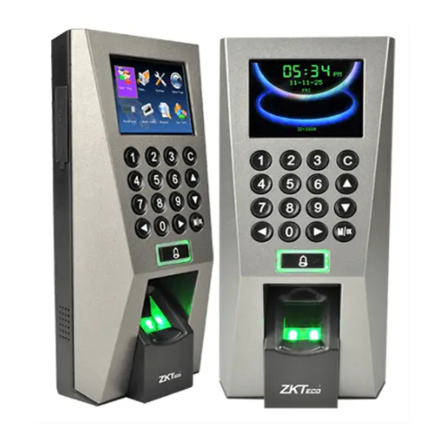 ZKTeco ZK F18 Biometric Fingerprint access control and attendance device mounted on wall