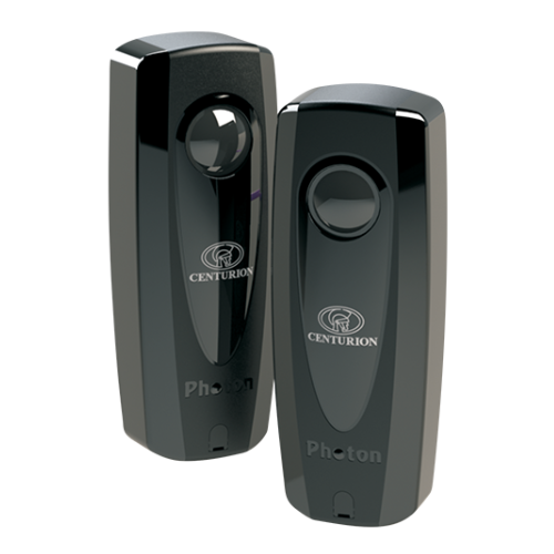 Photon Safety Beam Wireless Centurion installed on an automated gate system for wireless safety detection