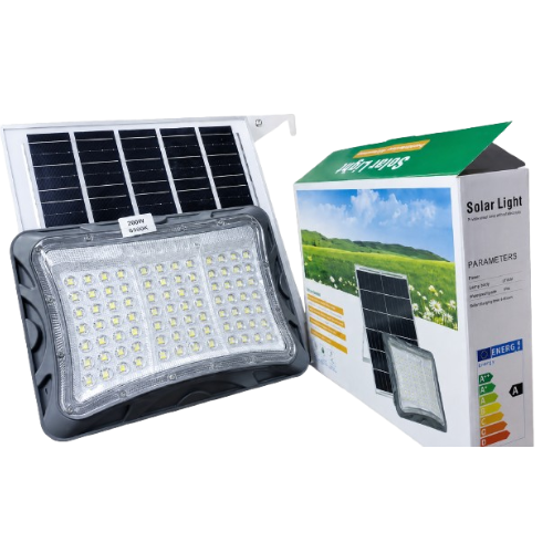 200W Outdoor LED Solar Flood Light Kit 6500K Daylight White