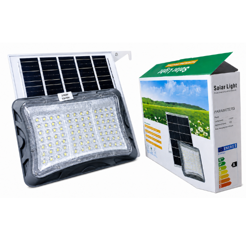 300W Outdoor LED Solar Flood Light Kit 6500K Daylight White